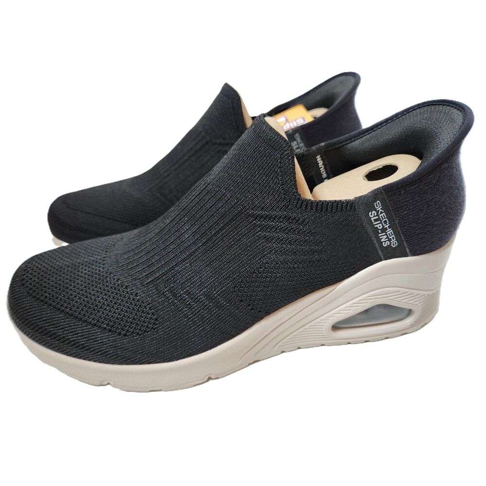Skechers Uno Slip‑Ins Kickin’ Knit Women’s 11 Black Memory Foam Sneakers